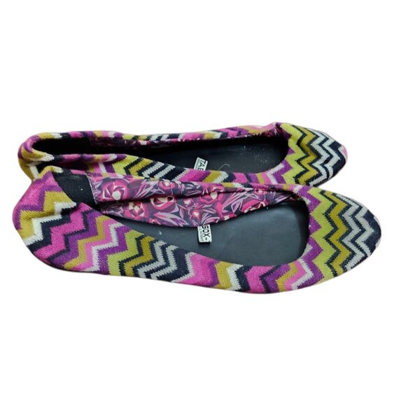 Missoni For Target Womens Ballet Flats Size 9.5M Multicolor Chevron Fabric - Picture 2 of 8